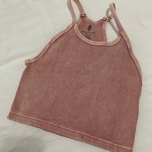 NWOT Free People Movement Happiness Runs Crop Tank in Vintage Soft Pink size M/L